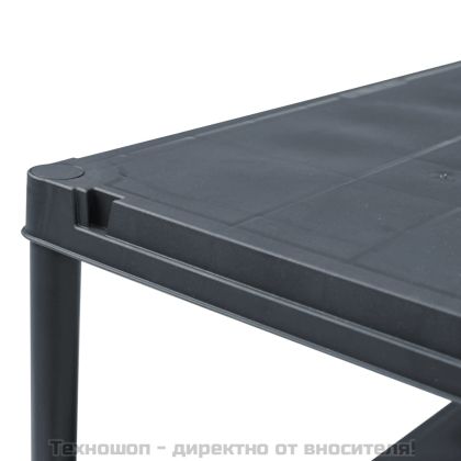 Стелажи за съхранение, 5 бр, черни, 60x30x138 см, пластмаса