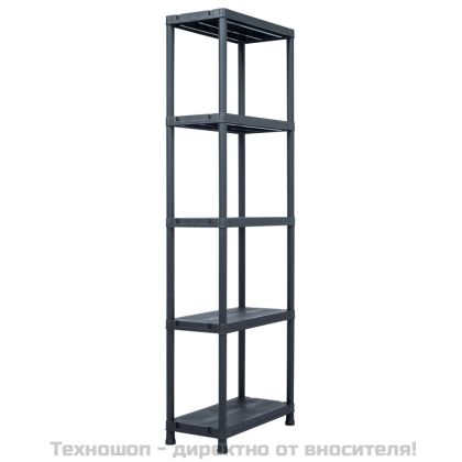 Стелажи за съхранение 2 бр черни 125 кг 60x30x180 см пластмаса