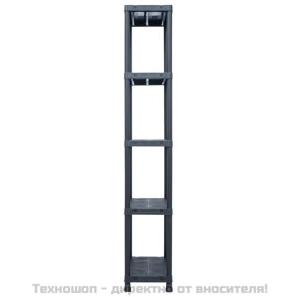Стелажи за съхранение 2 бр черни 125 кг 60x30x180 см пластмаса