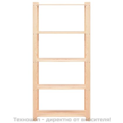 5-етажен стелаж, 80x38x170 см, бор масив, 250 кг
