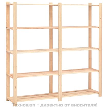5-етажни стелажи, 2 бр, 170x38x170 см, бор масив, 500 кг
