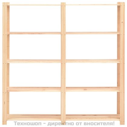 5-етажни стелажи, 2 бр, 170x38x170 см, бор масив, 500 кг