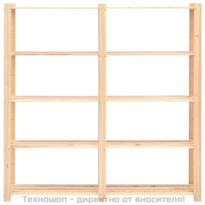 5-етажни стелажи, 5 бр, 170x38x170 см, бор масив, 500 кг