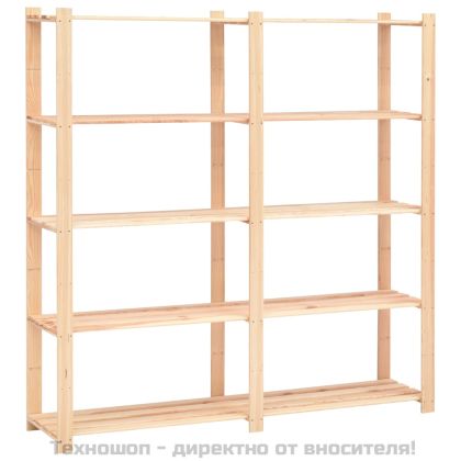 5-етажни стелажи, 10 бр, 170x38x170 см, бор масив, 500 кг