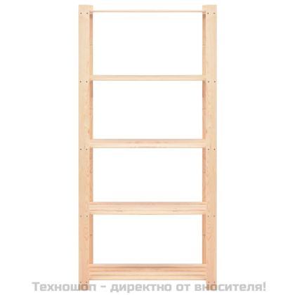 5-етажни стелажи, 5 бр, 80x38x170 см, бор масив, 250 кг