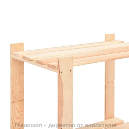 3-етажни стелажи, 5 бр, 60x38x90 см, бор масив, 150 кг