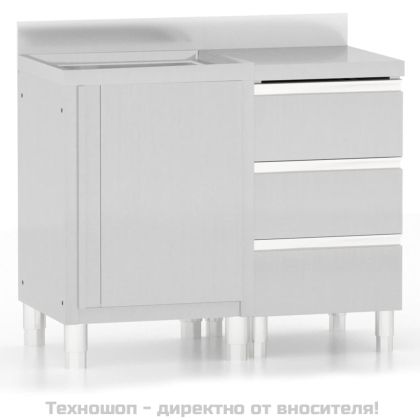 Кухненски шкафове за търговци, 2 бр., неръждаема стомана