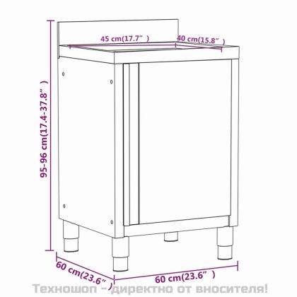 Кухненски шкафове за търговци, 2 бр., неръждаема стомана
