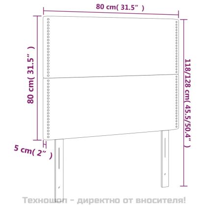 Табла за легло, тъмносива, 80x5x118/128 см, плат
