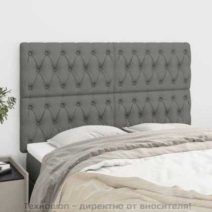 Табла за легло, тъмносива, 160x7x118/128 см, плат