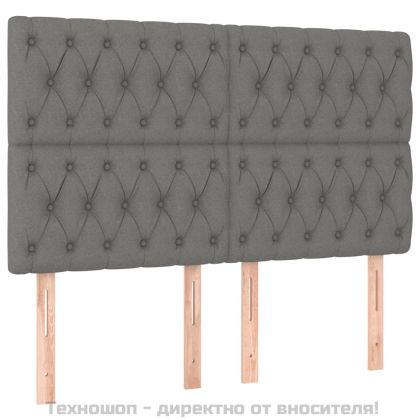 Табла за легло, тъмносива, 160x7x118/128 см, плат