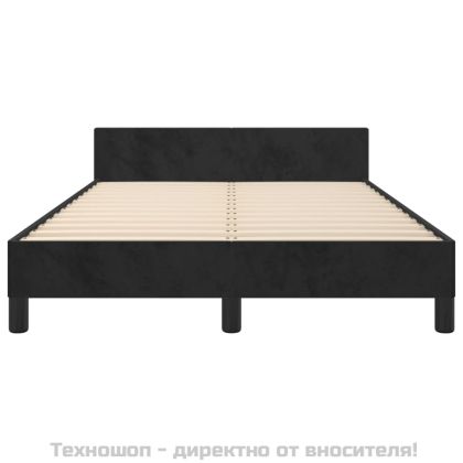 Рамка за легло без матрак, черна, 120x200 см, кадифе
