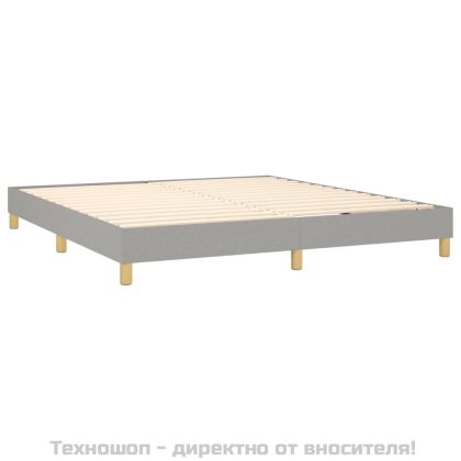 Боксспринг легло с матрак и LED, светлосиво, 160x200 см, плат