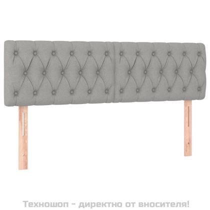 Боксспринг легло с матрак и LED, светлосиво, 160x200 см, плат