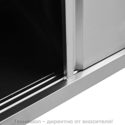 Работна маса с плъзгащи врати, 120x50x(95-97) см, инокс