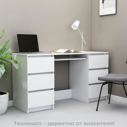 Писалище, бяло, 140x50x77 см, инженерно дърво