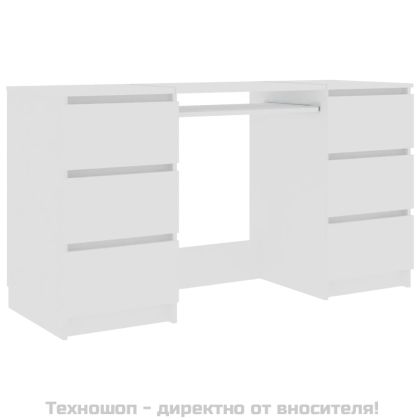 Писалище, бяло, 140x50x77 см, инженерно дърво
