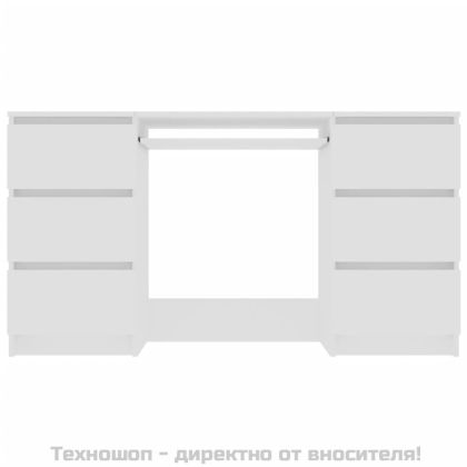 Писалище, бяло, 140x50x77 см, инженерно дърво