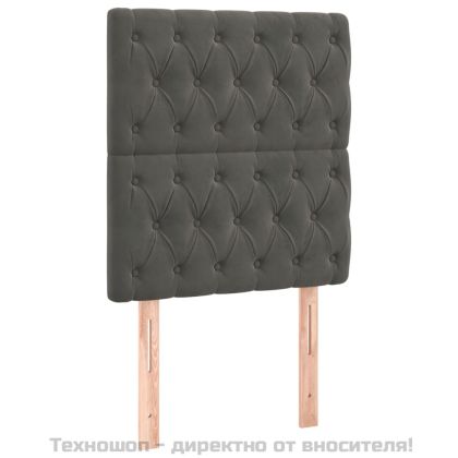 Боксспринг легло с матрак, тъмносиво, 80x200 см, кадифе