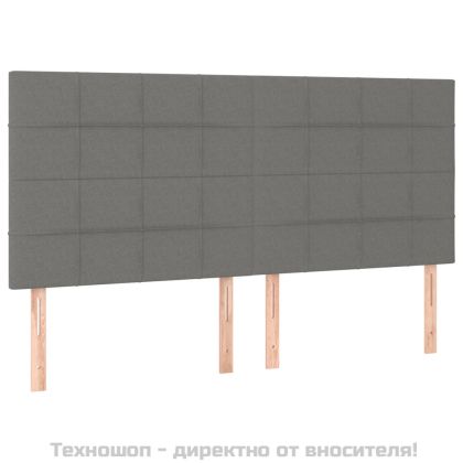 Боксспринг легло с матрак, тъмносиво, 160x200 см, плат