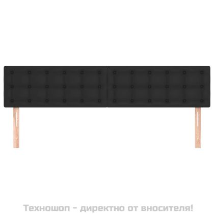 Табла за легло, черна, 200x5x78/88 см, изкуствена кожа