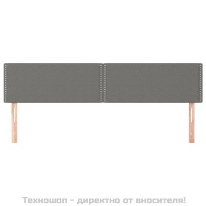 Горни табли за легло, 2 бр, тъмносиви, 80x5x78/88 см, плат