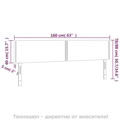 Горни табли за легло, 2 бр, тъмносиви, 80x5x78/88 см, плат