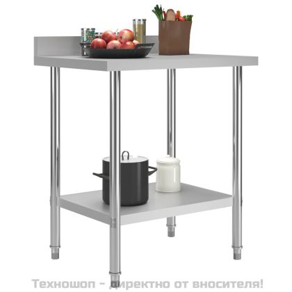 Кухненска работна маса с панел 80x60x93 см неръждаема стомана