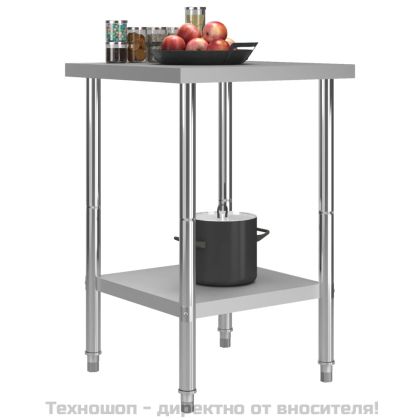 Кухненска работна маса, 60x60x85 см, неръждаема стомана