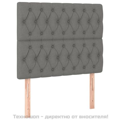 Табла за легло, тъмносива, 90x7x118/128 см, плат