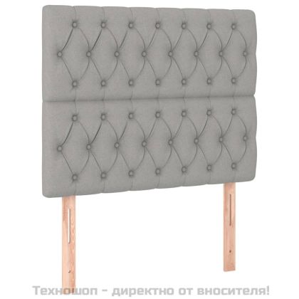 Табла за легло, светло сива, 90x7x118/128 см, плат