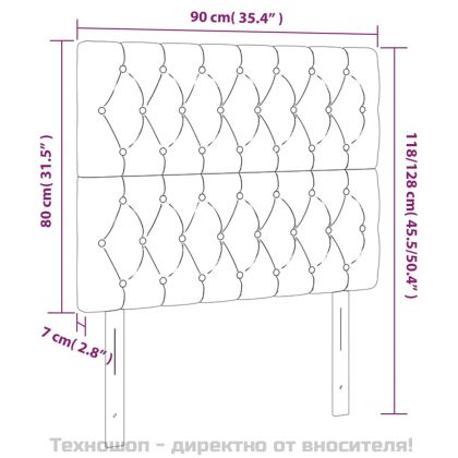 Табла за легло, светло сива, 90x7x118/128 см, плат
