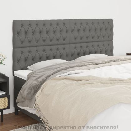 Табла за легло, тъмносива, 180x7x118/128 см, плат