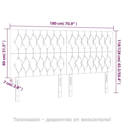 Табла за легло, тъмносива, 180x7x118/128 см, плат