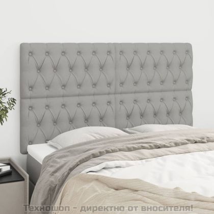 Табла за легло, светло сива, 160x7x118/128 см, плат