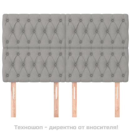 Табла за легло, светло сива, 160x7x118/128 см, плат