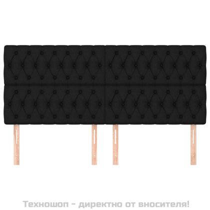 Табла за легло, черна, 180x7x118/128 см, плат