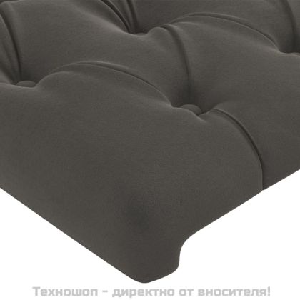 Табла за легло, тъмносива, 100x7x118/128 см, кадифе