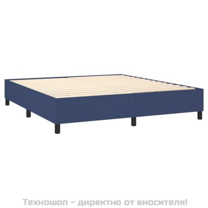 Рамка за легло с пружини, синя, 160x200 см, плат