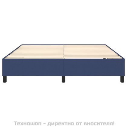 Рамка за легло с пружини, синя, 160x200 см, плат