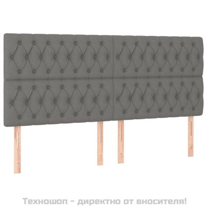 Боксспринг легло с матрак, тъмносиво, 180x200 см, плат