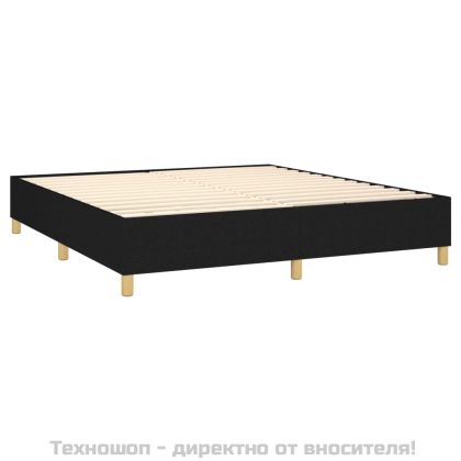 Боксспринг легло с матрак, черно, 160x200 см, плат