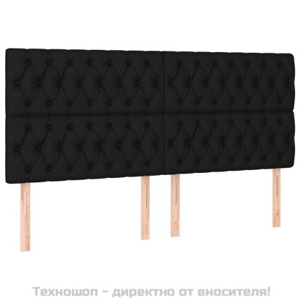 Боксспринг легло с матрак, черно, 200x200 см, плат