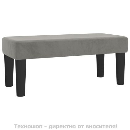 Боксспринг легло с матрак, светлосиво, 100x200 см, кадифе