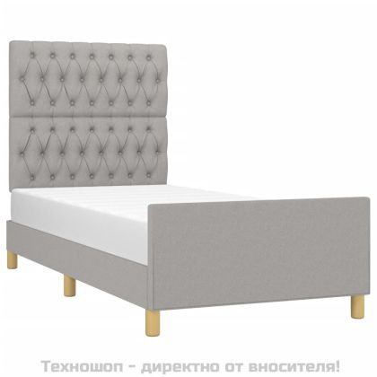 Рамка за легло без матрак, светлосива, 90x200 см, плат
