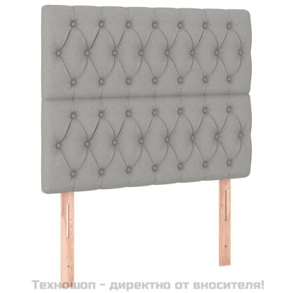 Рамка за легло без матрак, светлосива, 90x200 см, плат