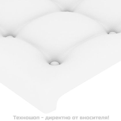 Рамка за легло с табла, бяла, 120x200 см, изкуствена кожа