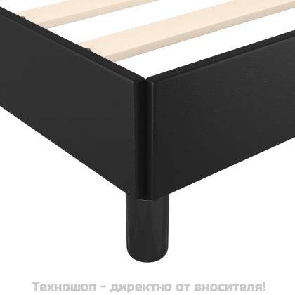 Рамка за легло с табла, черна, 180x200 см, изкуствена кожа