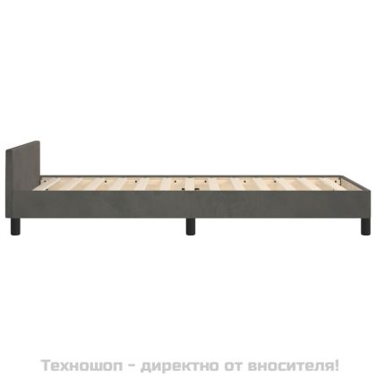 Рамка за легло без матрак, тъмносива, 100x200 см, кадифе