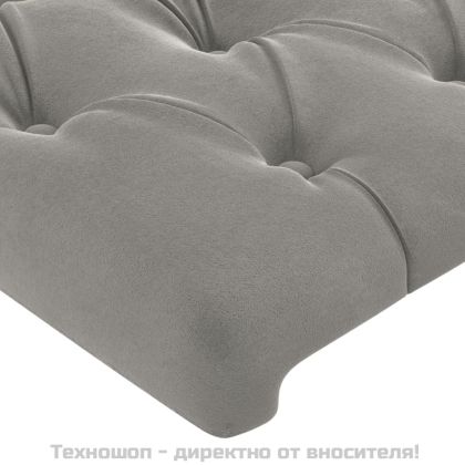 Рамка за легло без матрак, светлосива, 200x200 см, кадифе